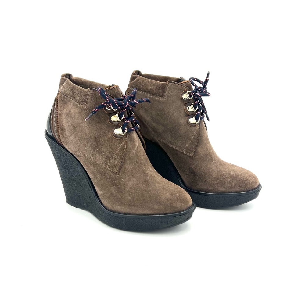 Burberry Desert Eveline Women's Wedge Suede Ankle Boots Size 8.5
